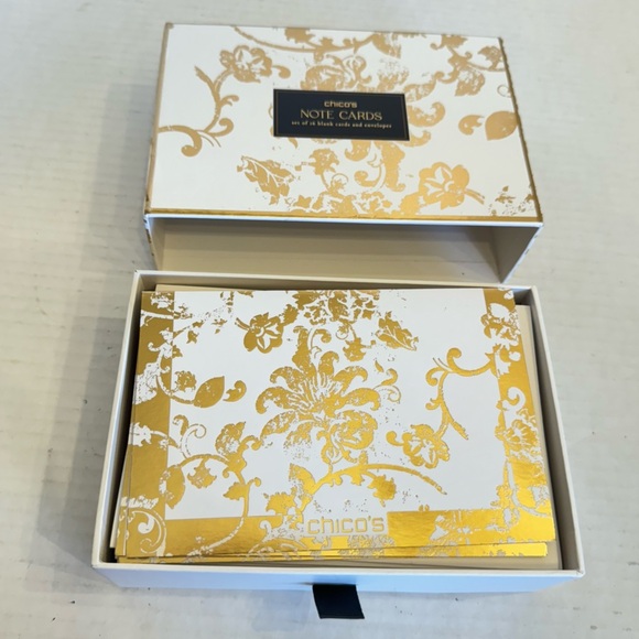 Chicos Blank Note Cards Embossed Logo Cards Envelopes Rose Smoke 16 Pack - Picture 11 of 16